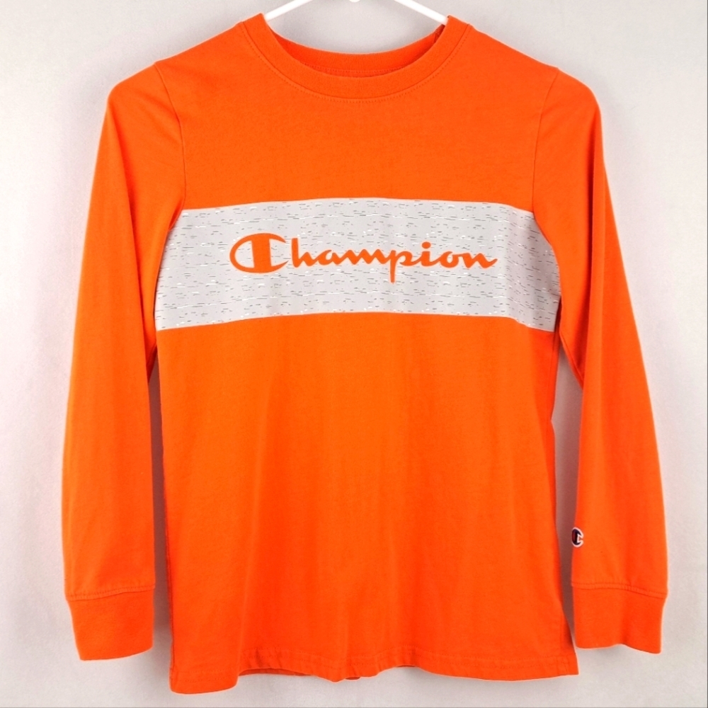 Champion Youth Long Sleeve Tshirt Orange sz M